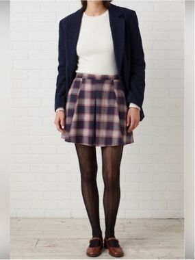 NWT SO Plaid Pleated Mini Skirt Size 3
